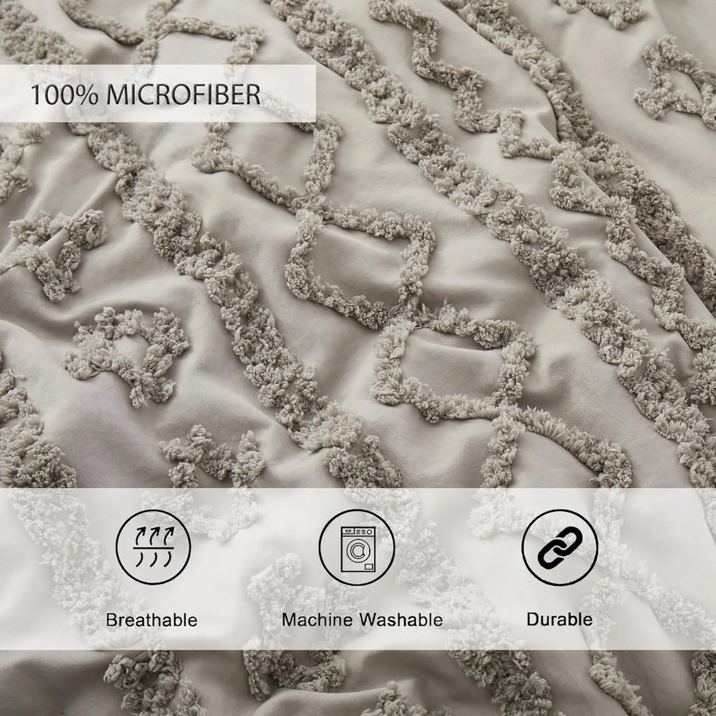 Oli Anderson Tufted Boho Fluffy Comforter Set - 3 Piece