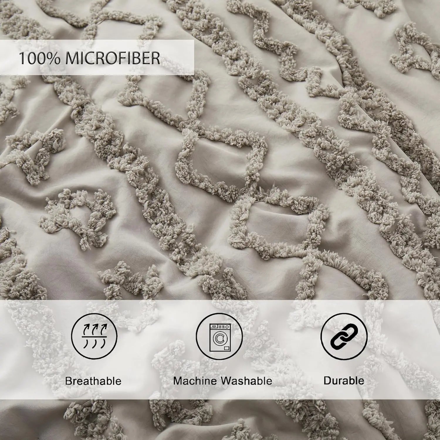 Oli Anderson Tufted Boho Fluffy Comforter Set - 3 Piece
