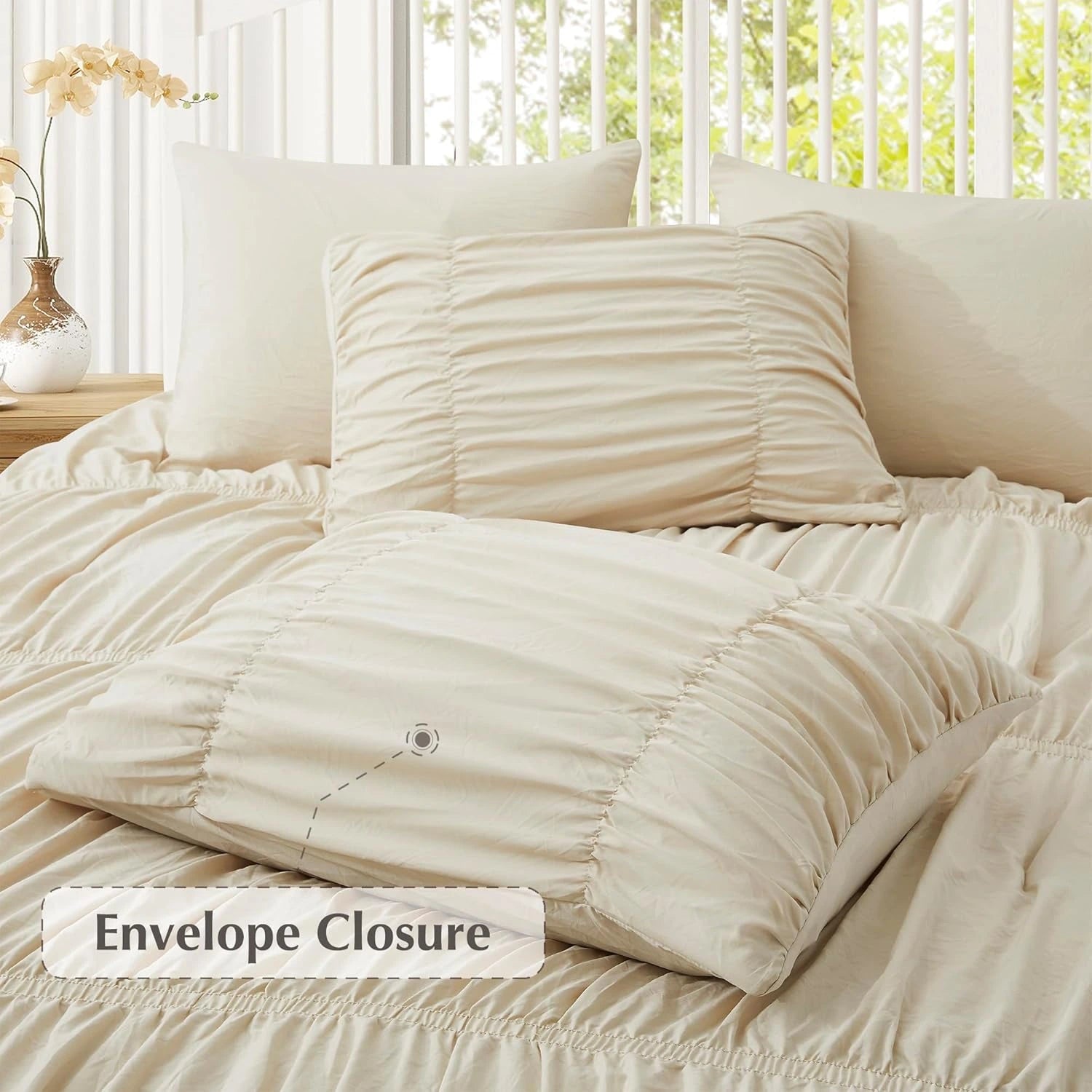 Oli Anderson Ruched Fluffy Comforter Set - 5 Piece