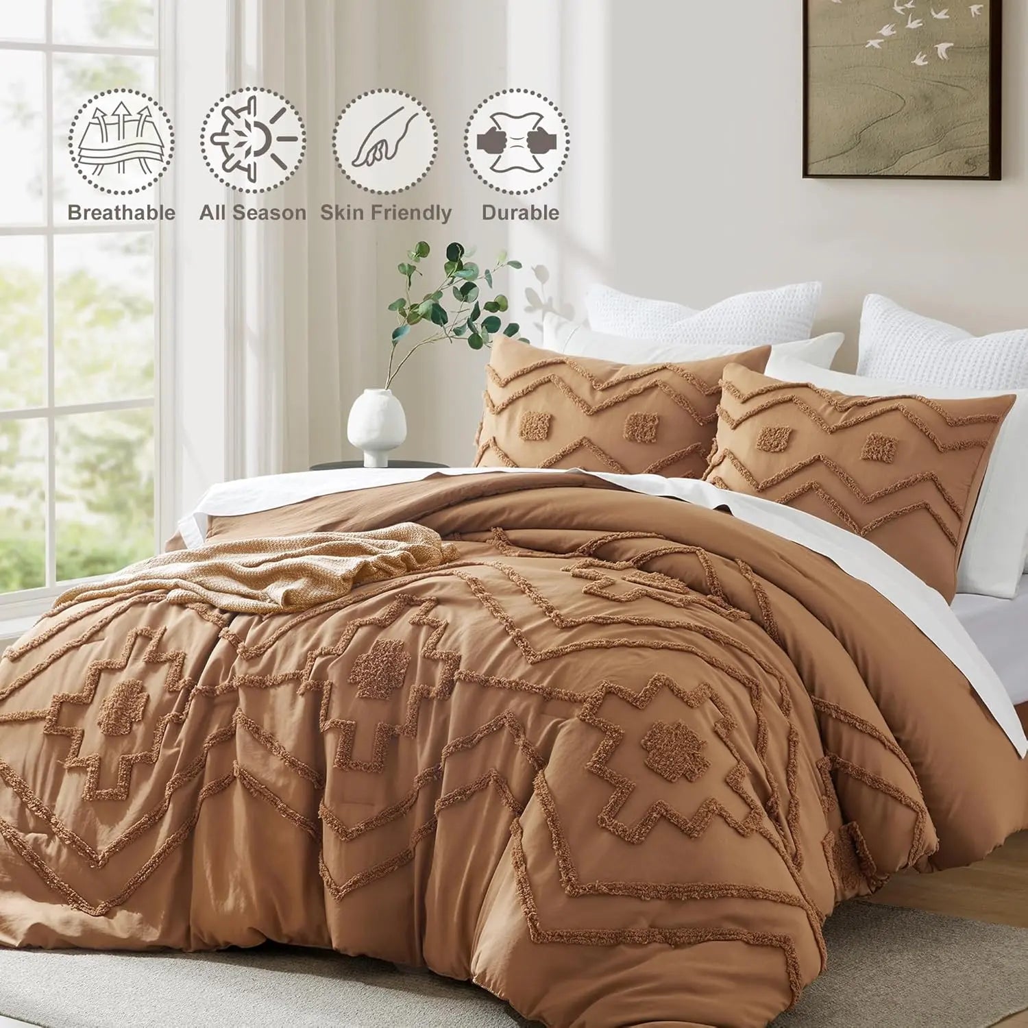 Oli Anderson Boho Tufted Jacquard Comforter Set - 3 Piece