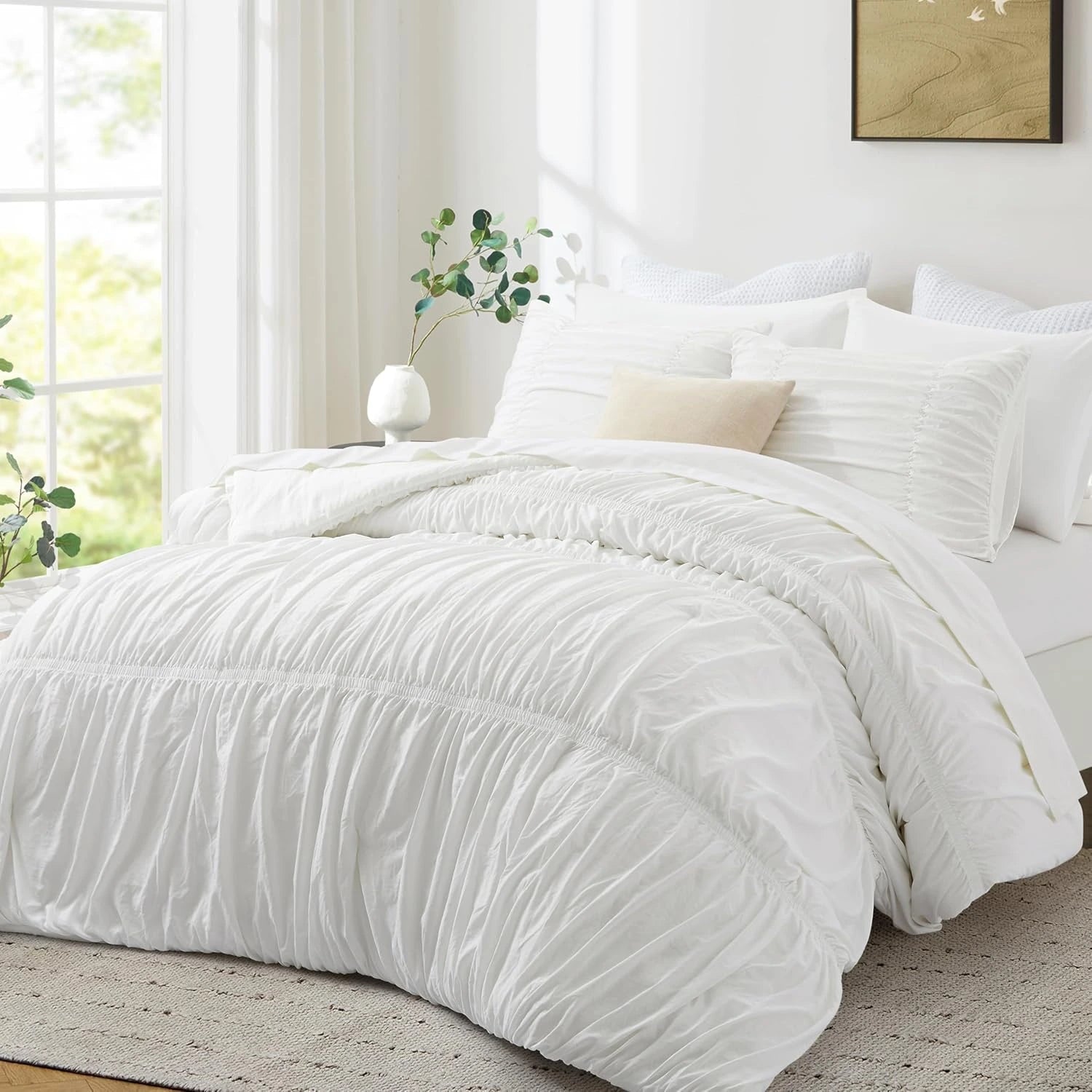 Oli Anderson Ruched Fluffy Comforter Set - 5 Piece