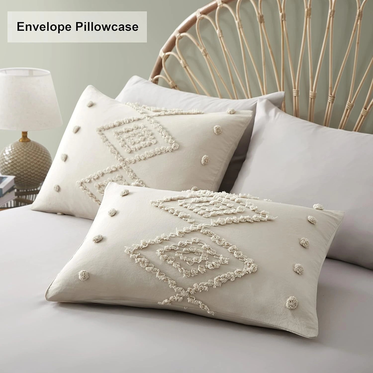 Oli Anderson Tufted Boho Embroidery Duvet Cover Set - 3 Piece