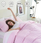 Oli Anderson Reversible Fluffy Checkered Comforter Set - 3 Piece