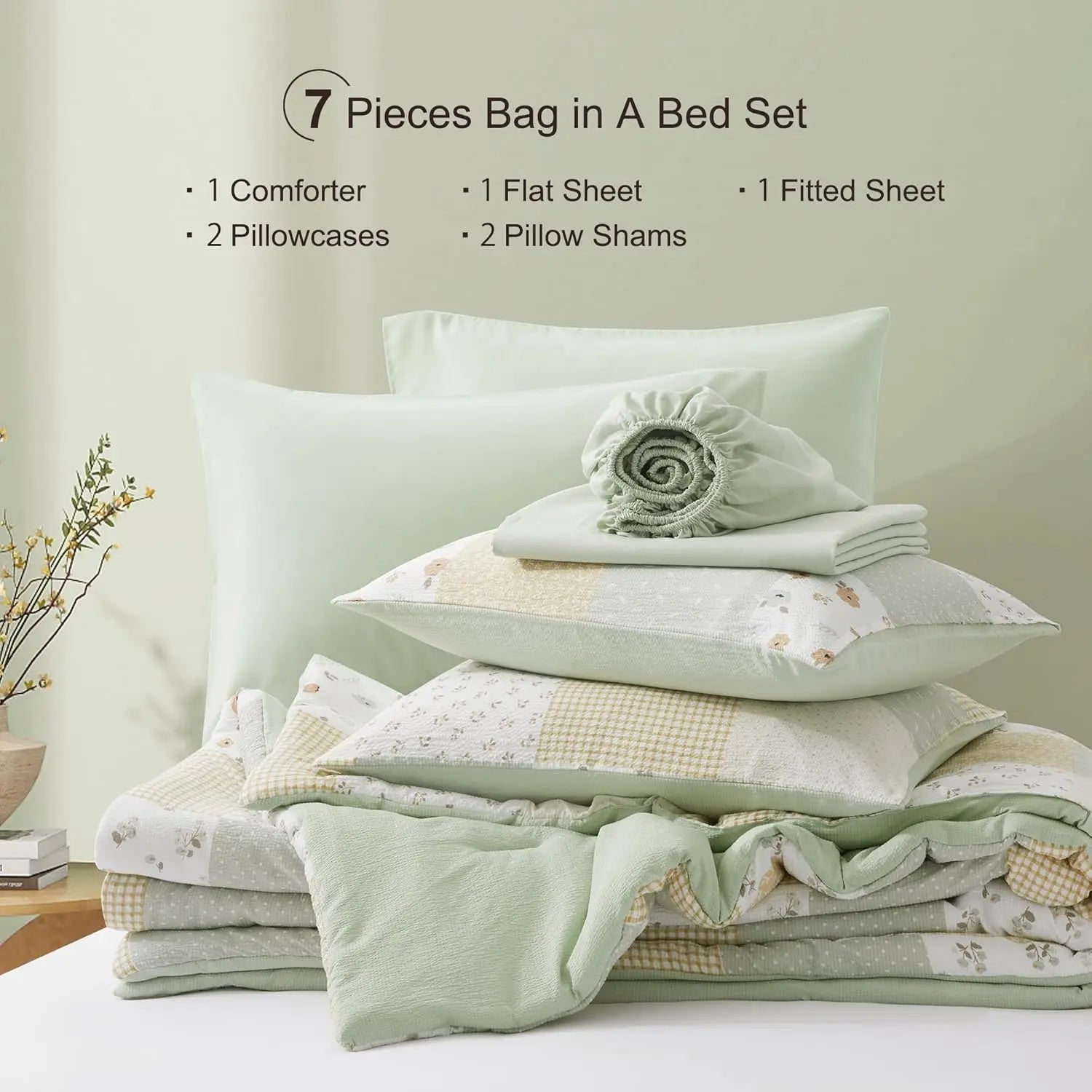 Oli Anderson Seersucker Floral Comforter Set - 7 Piece