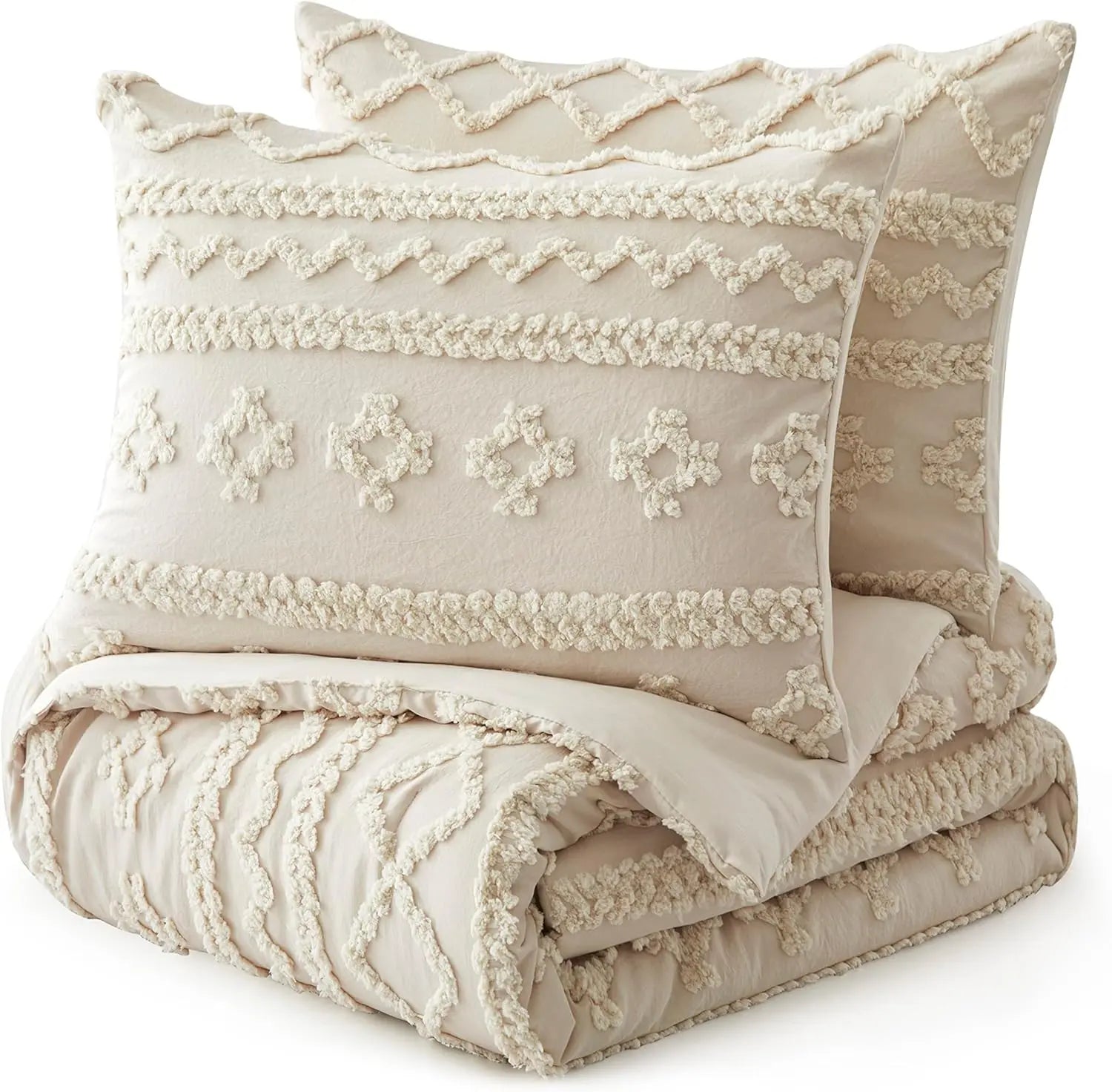 Oli Anderson Tufted Boho Fluffy Comforter Set - 3 Piece