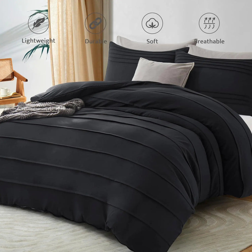 Oli Anderson Pleated Duvet Cover - 3 Piece Set
