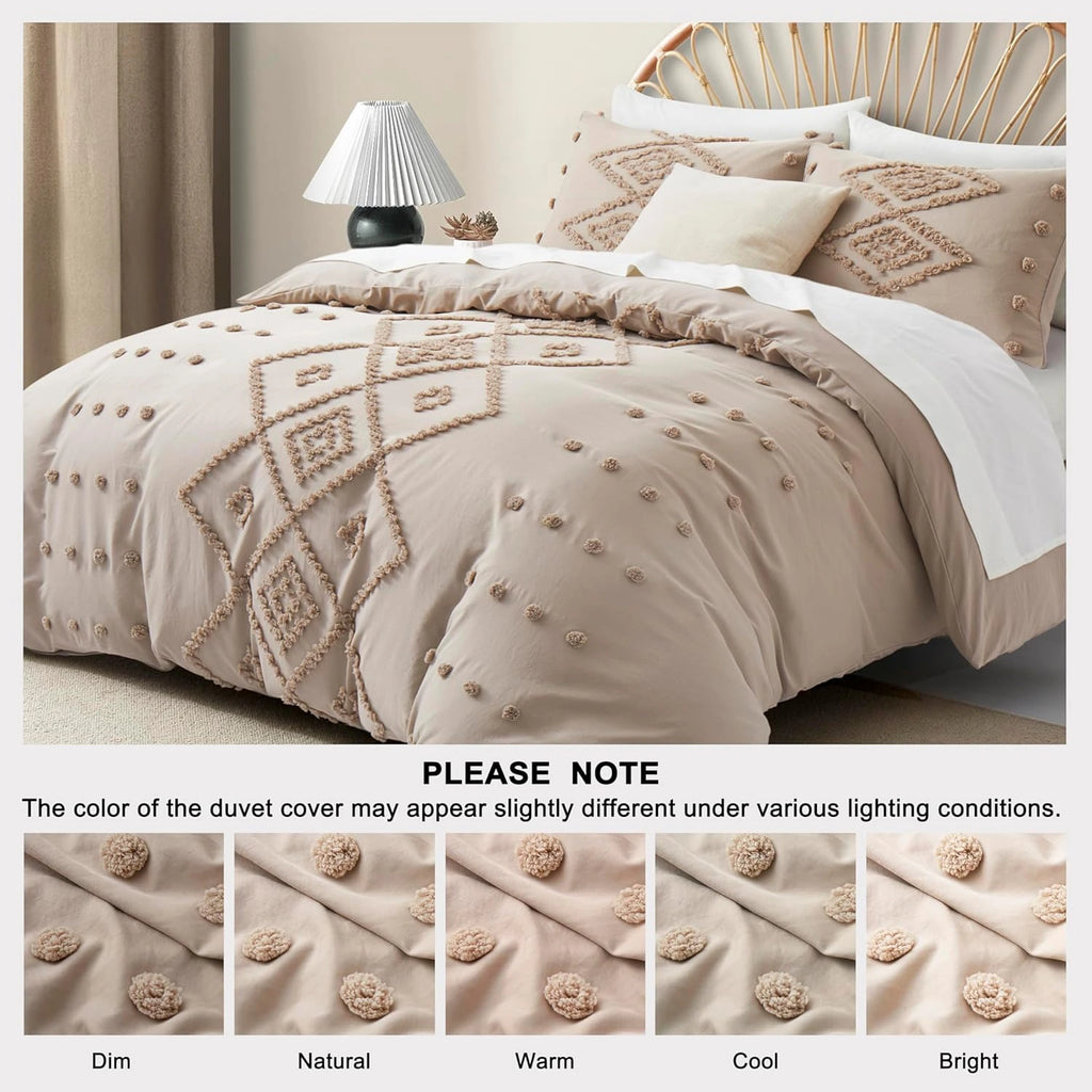 Oli Anderson Tufted Boho Embroidery Duvet Cover Set - 3 Piece