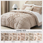 Oli Anderson Tufted Boho Embroidery Duvet Cover Set - 3 Piece