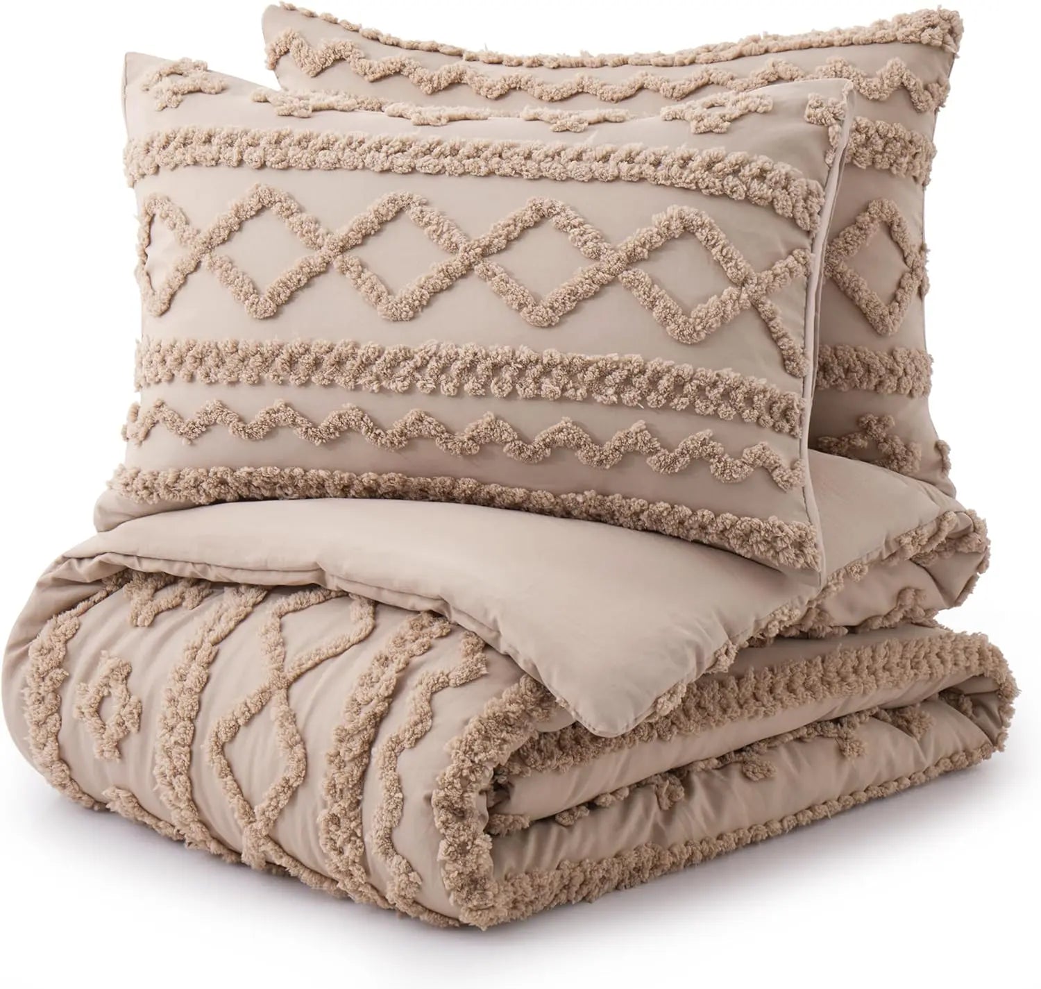 Oli Anderson Tufted Boho Fluffy Comforter Set - 3 Piece