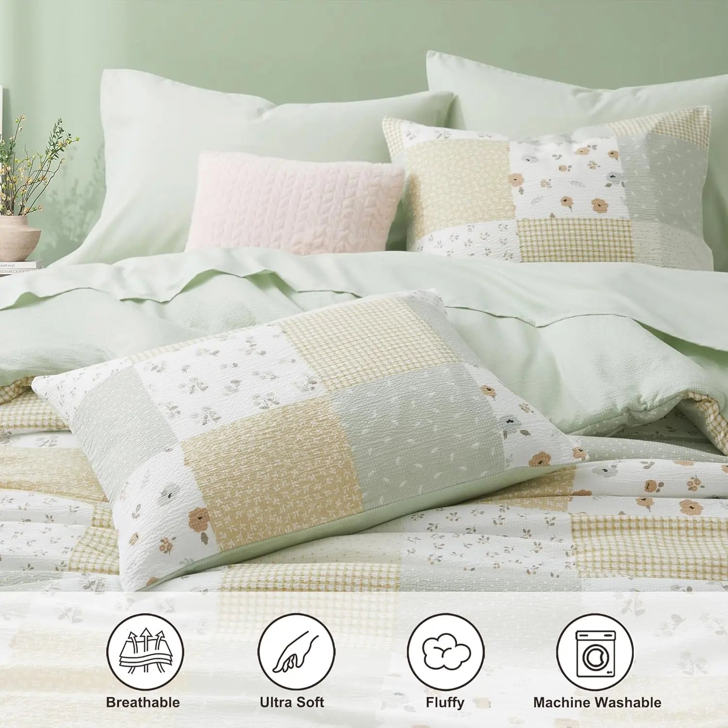 Oli Anderson Seersucker Floral Comforter Set - 7 Piece