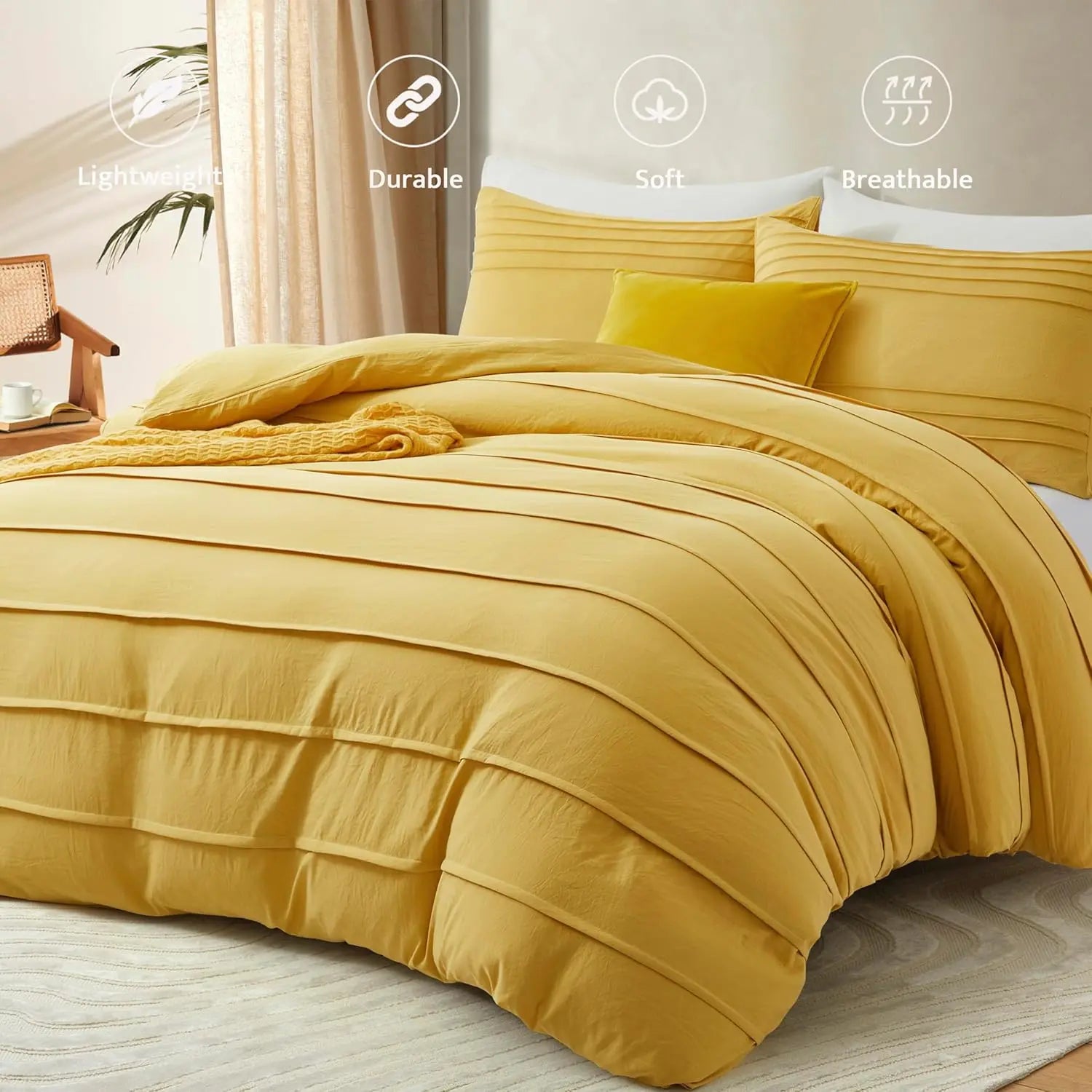 Oli Anderson Pleated Duvet Cover - 3 Piece Set