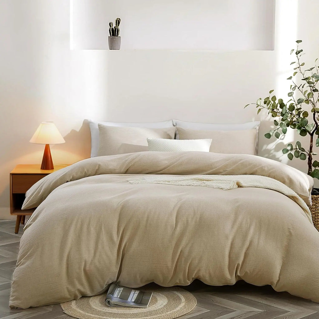 Oli Anderson Washed Cotton Linen Duvet Cover Set - 3 Piece
