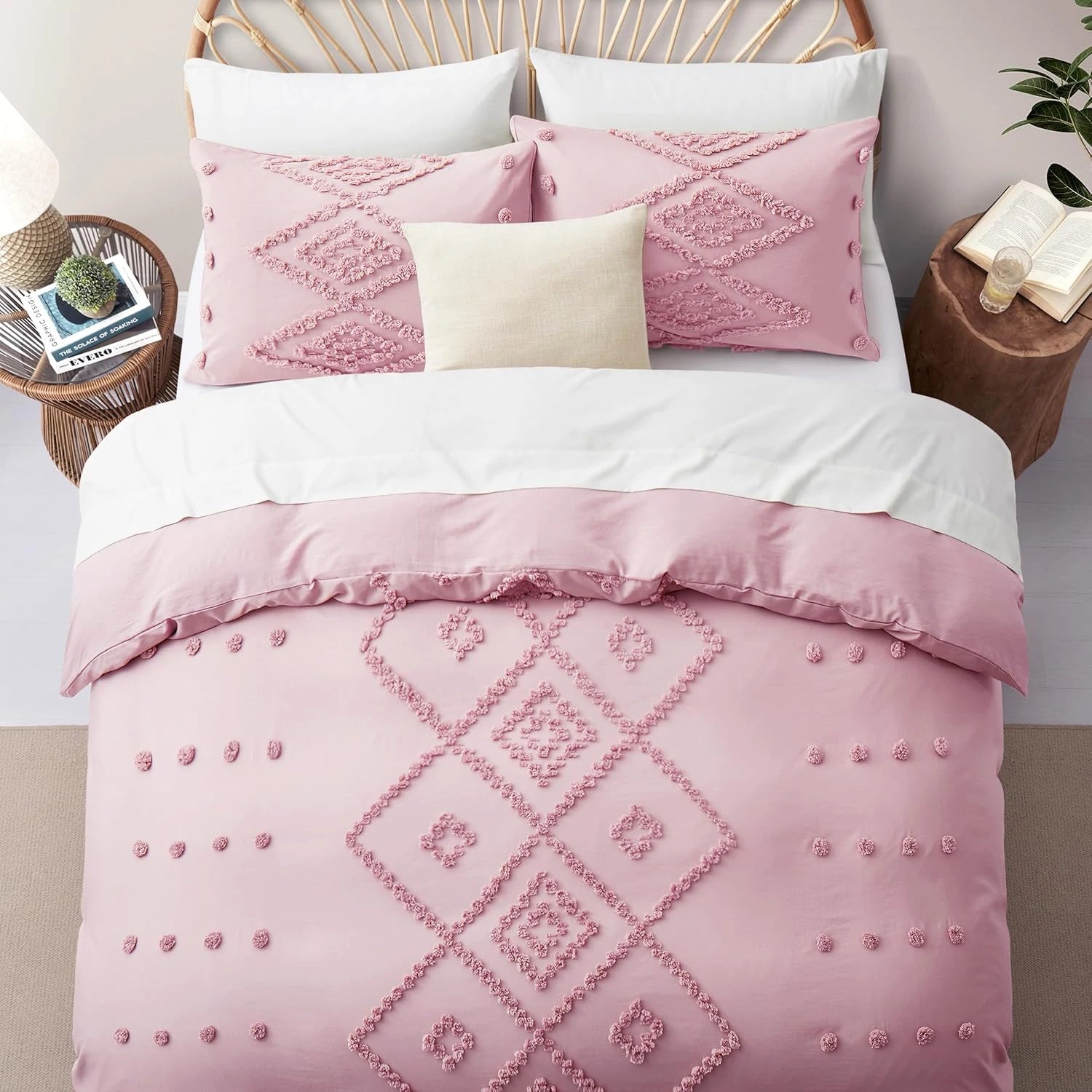 Oli Anderson Tufted Boho Embroidery Duvet Cover Set - 3 Piece