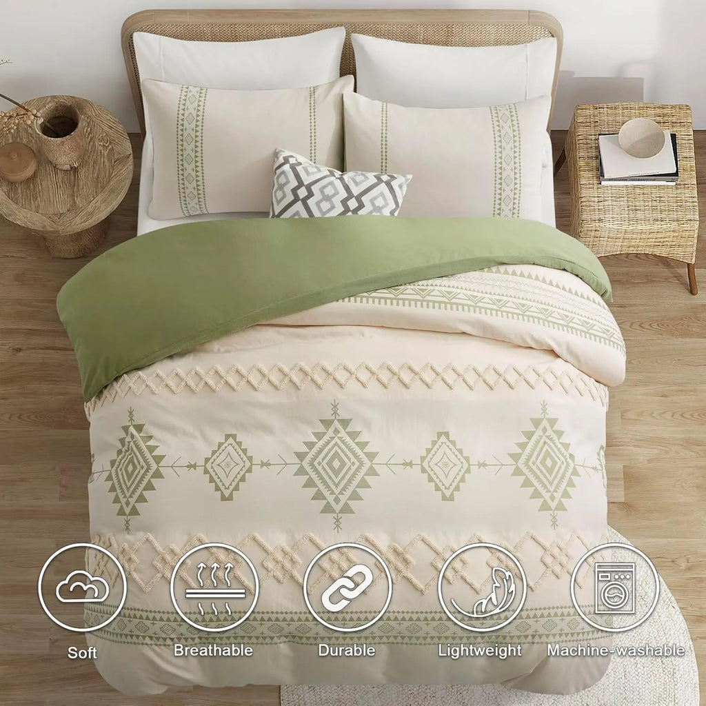 Oli Anderson Boho Tufted Duvet Cover - 3 Piece Set