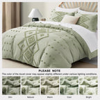 Oli Anderson Tufted Boho Embroidery Duvet Cover Set - 3 Piece