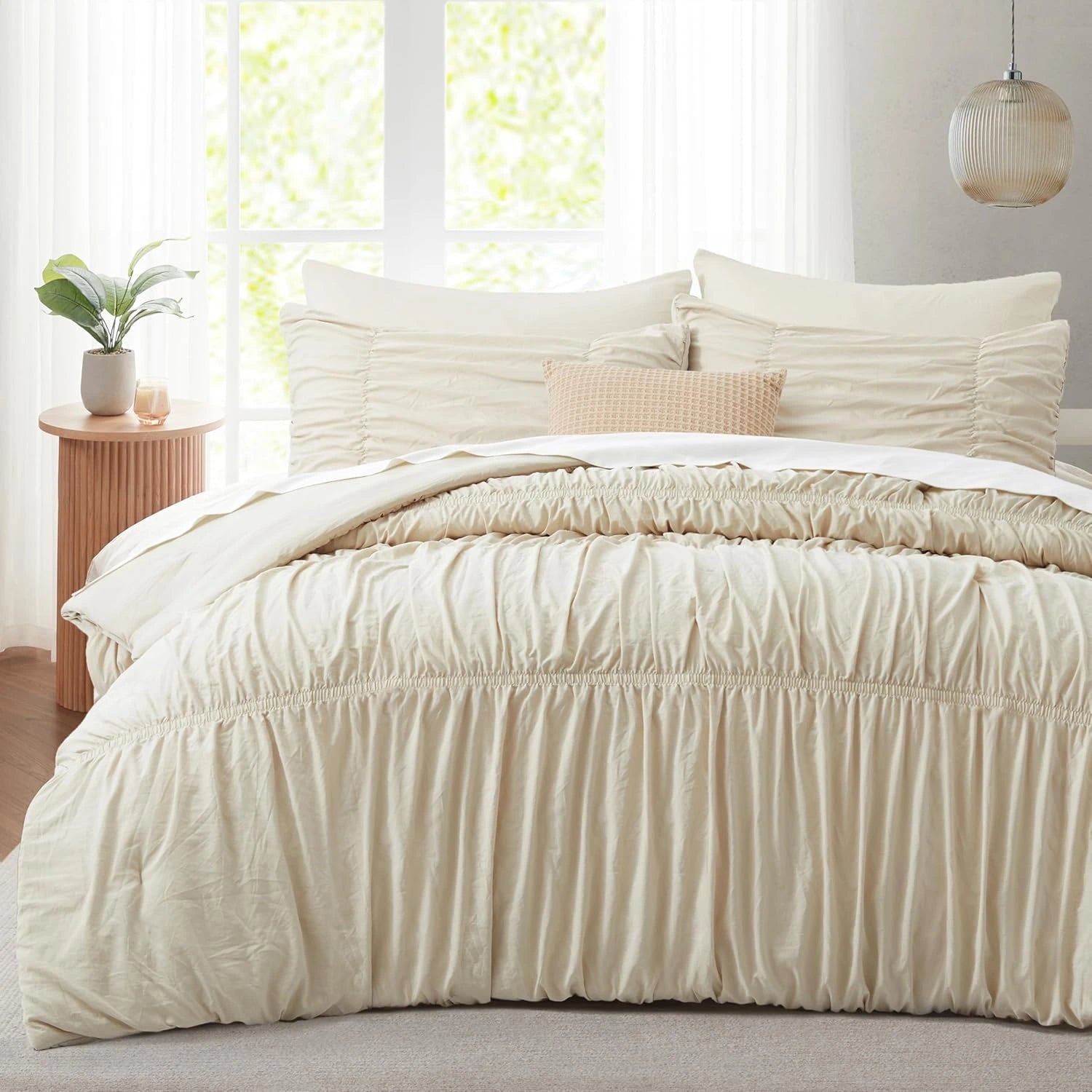 Oli Anderson Ruched Fluffy Comforter Set - 5 Piece