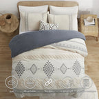 Oli Anderson Boho Tufted Duvet Cover - 3 Piece Set