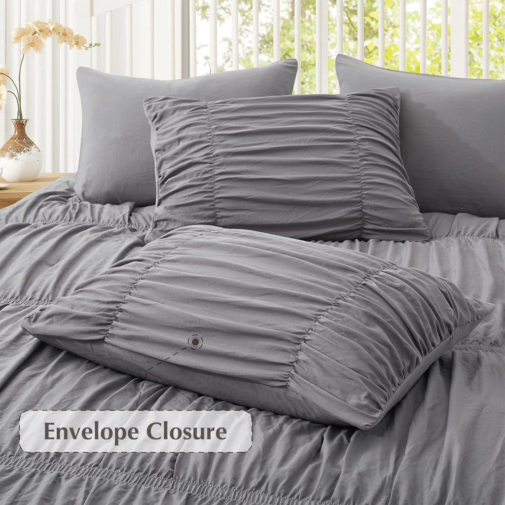 Oli Anderson Ruched Fluffy Comforter Set - 5 Piece
