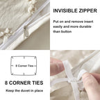 Oli Anderson Tufted Boho Embroidery Duvet Cover Set - 3 Piece