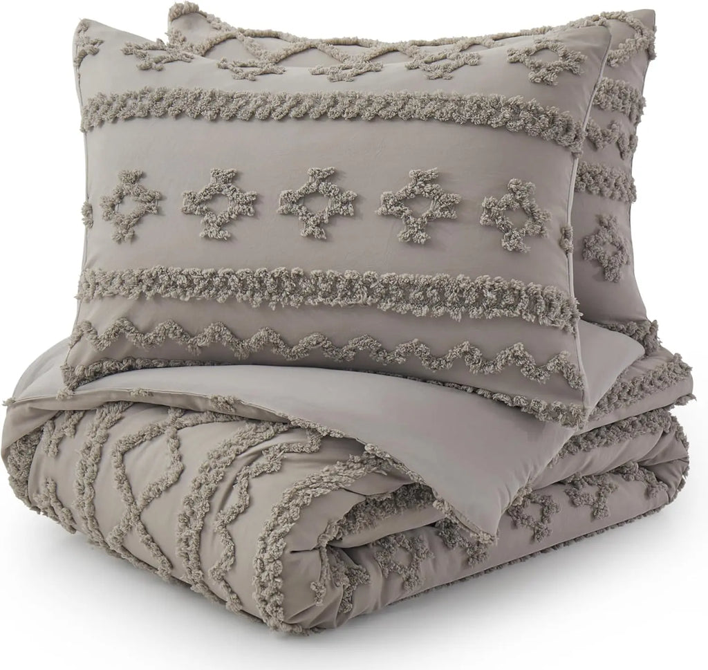 Oli Anderson Tufted Boho Fluffy Comforter Set - 3 Piece