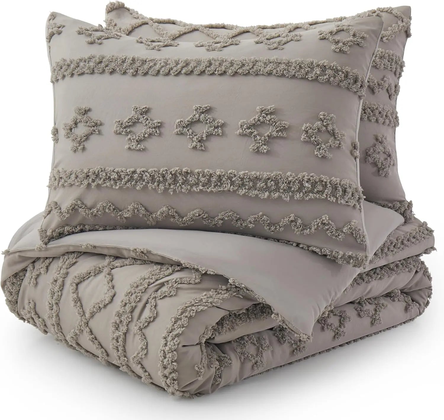 Oli Anderson Tufted Boho Fluffy Comforter Set - 3 Piece