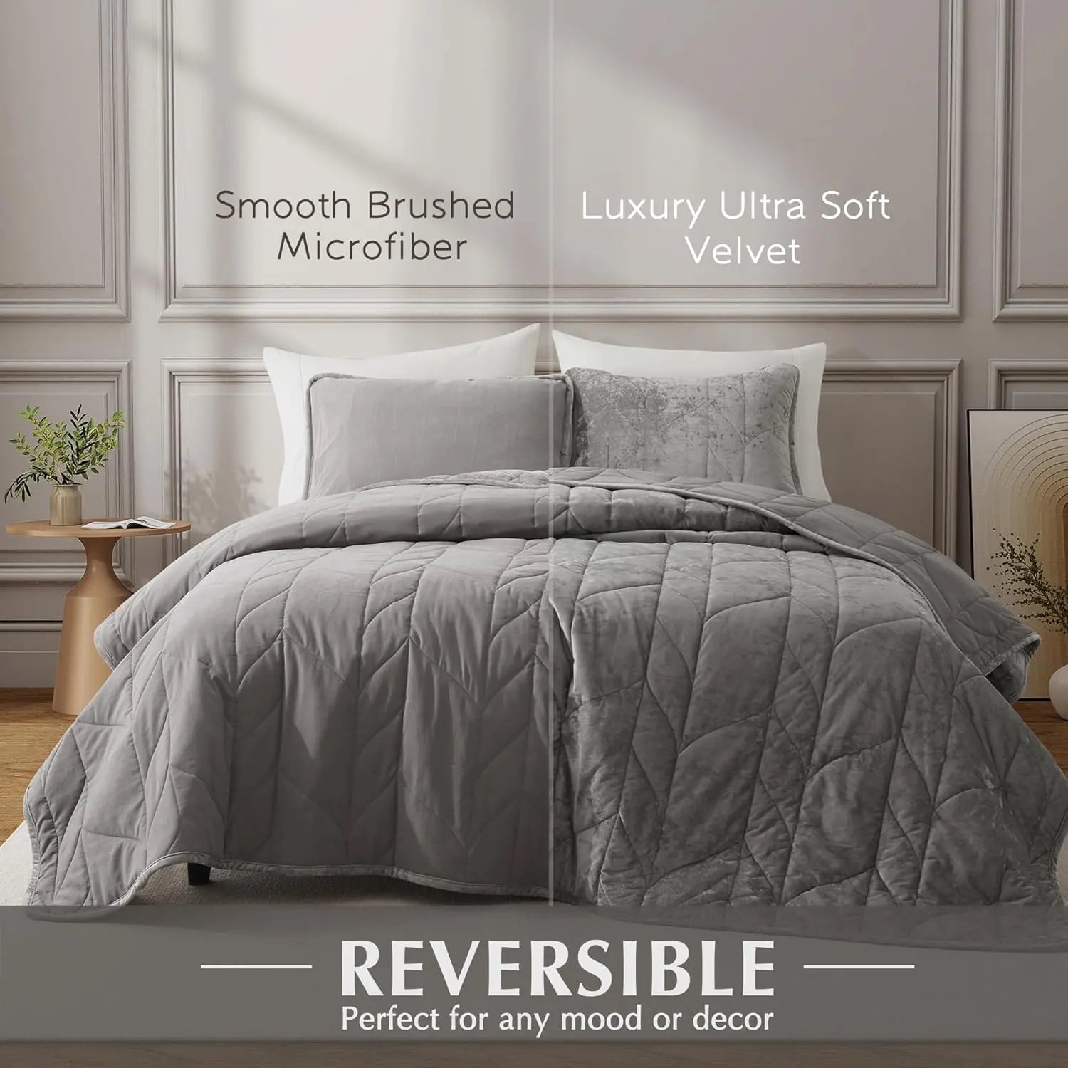 Oli Anderson Velvet Reversible Quilt Set - 3 Piece