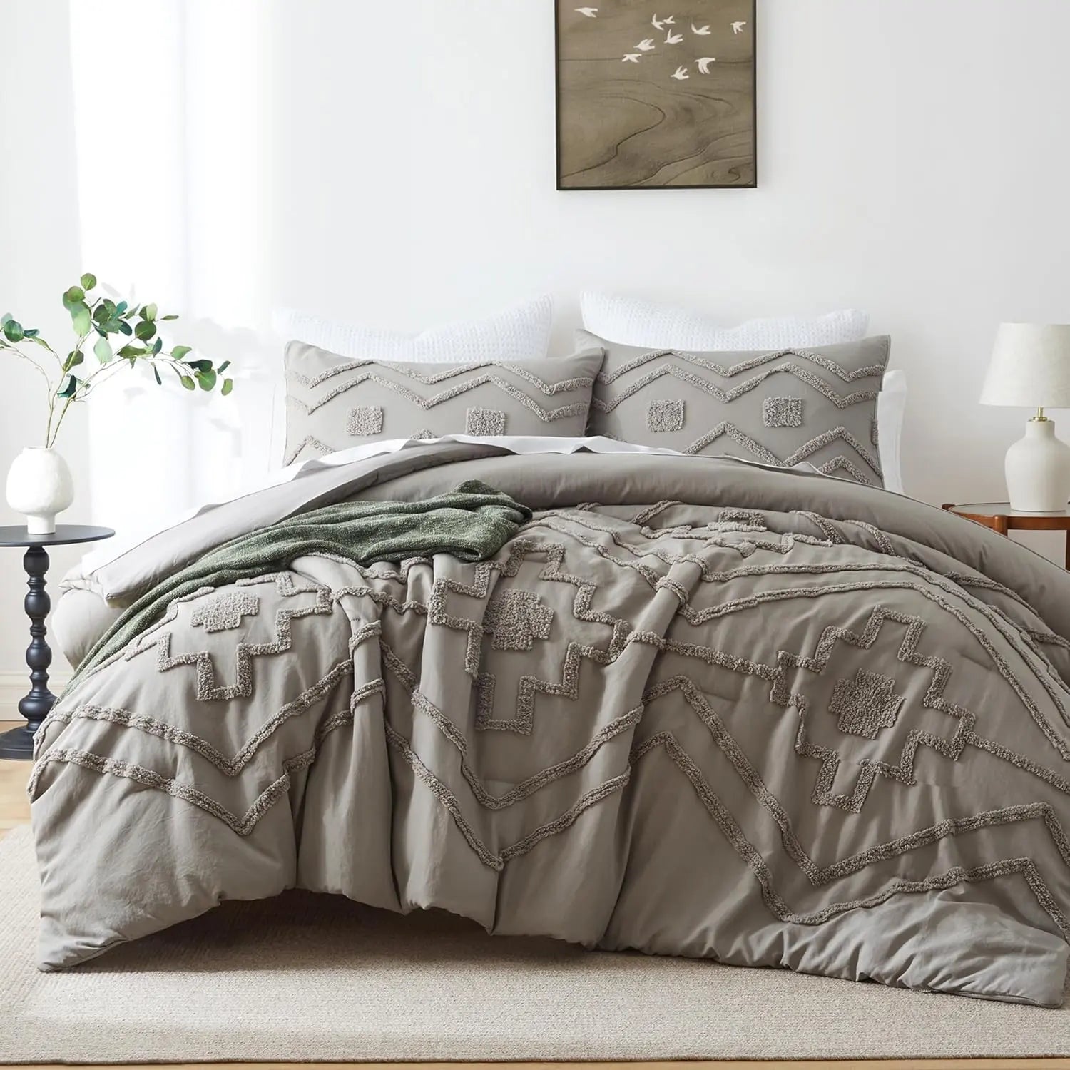 Oli Anderson Boho Tufted Jacquard Comforter Set - 3 Piece