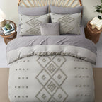 Oli Anderson Tufted Boho Embroidery Duvet Cover Set - 3 Piece