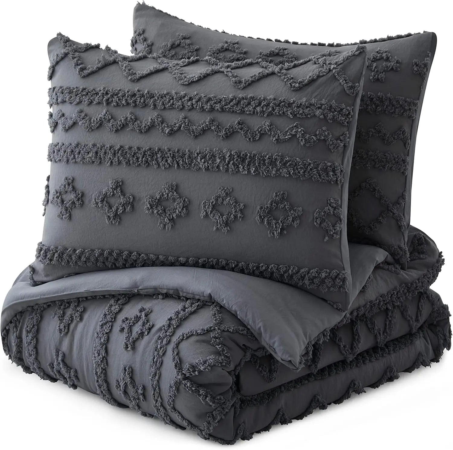 Oli Anderson Tufted Boho Fluffy Comforter Set - 3 Piece