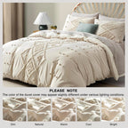 Oli Anderson Tufted Boho Embroidery Duvet Cover Set - 3 Piece
