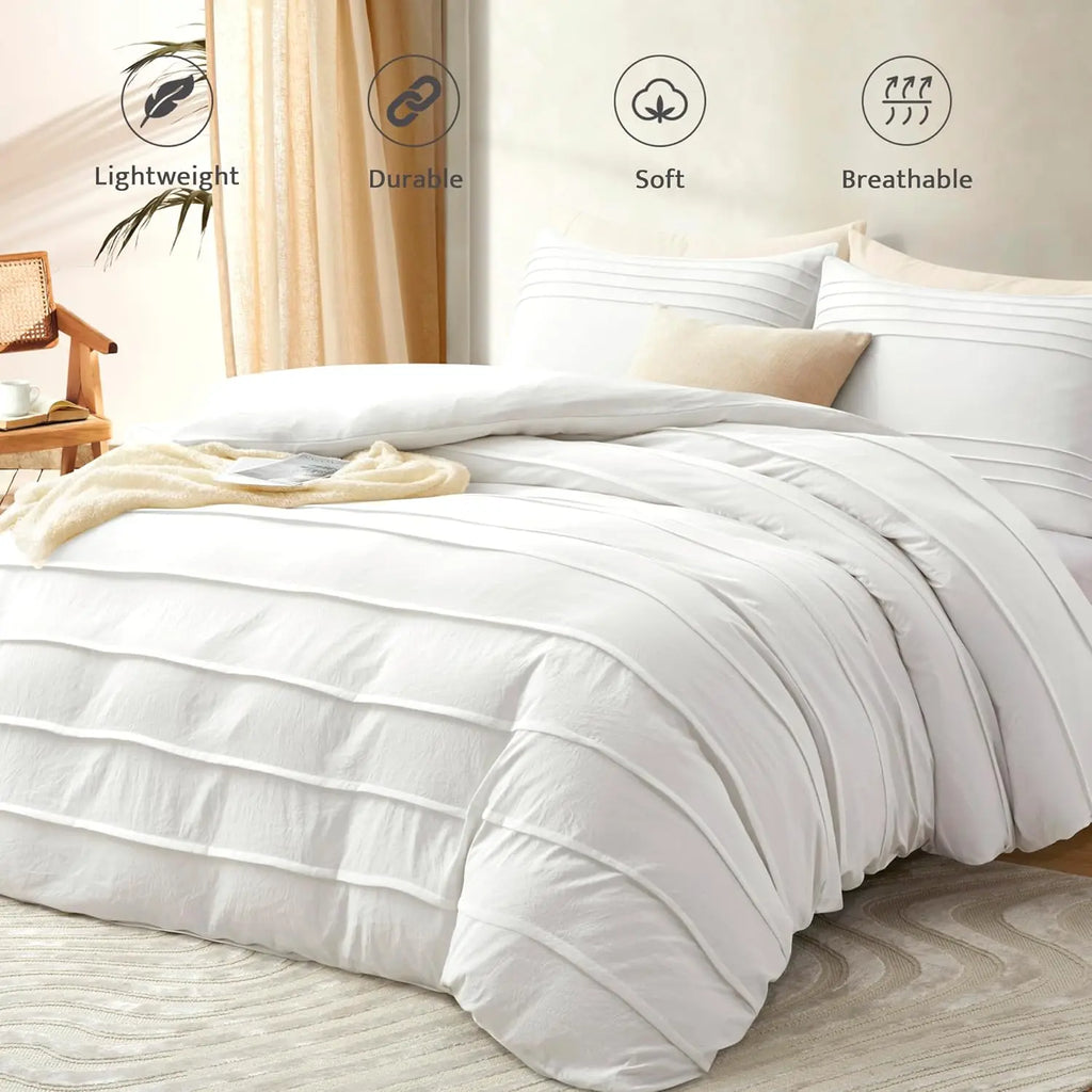 Oli Anderson Pleated Duvet Cover - 3 Piece Set