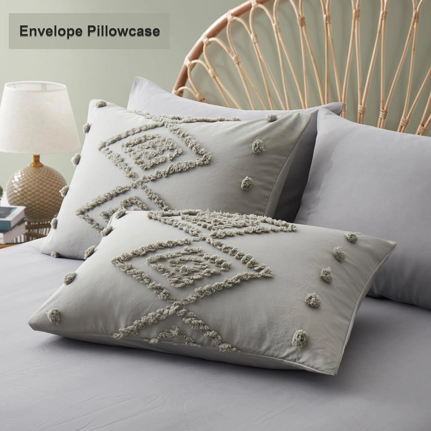 Oli Anderson Tufted Boho Embroidery Duvet Cover Set - 3 Piece