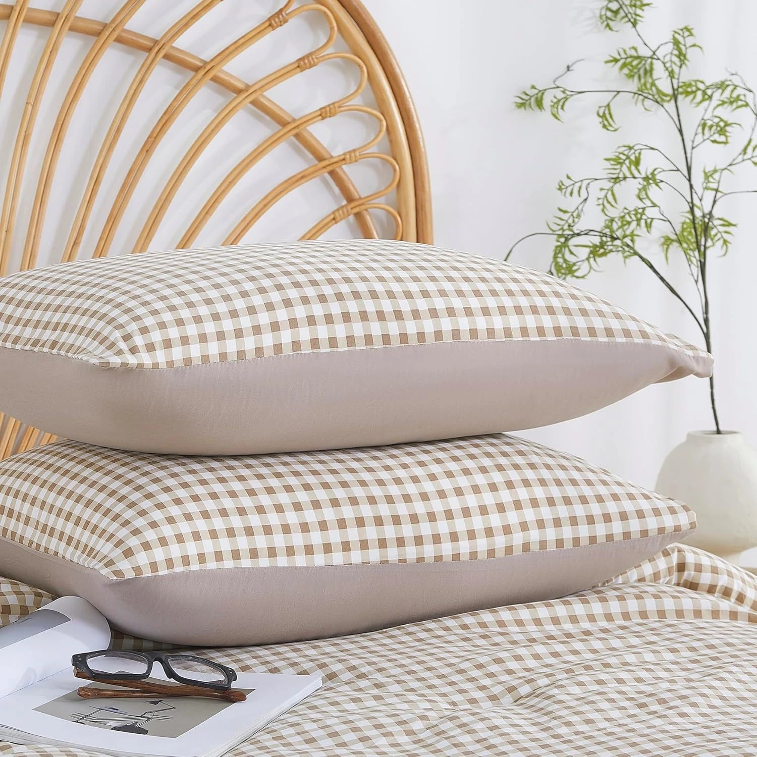 Oli Anderson Reversible Fluffy Checkered Comforter Set - 3 Piece