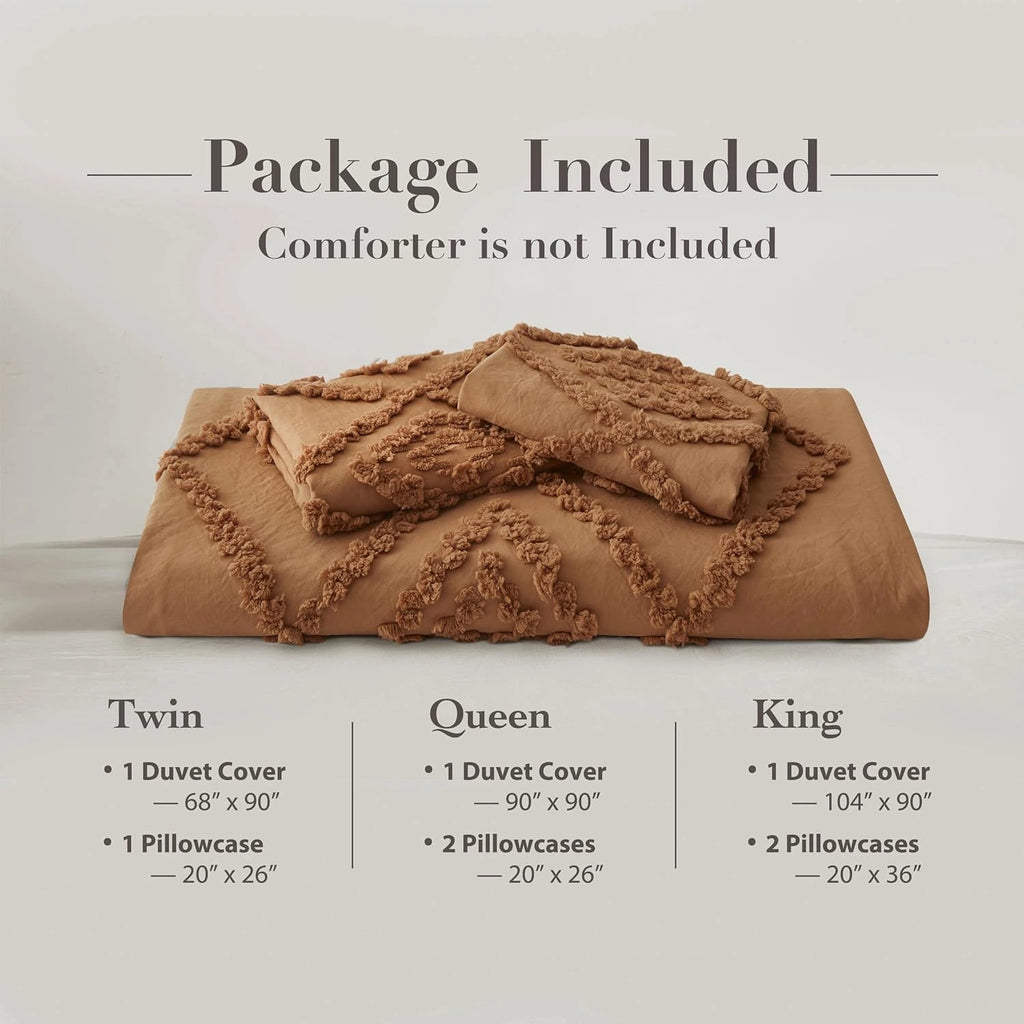 Oli Anderson Tufted Boho Embroidery Duvet Cover Set - 3 Piece
