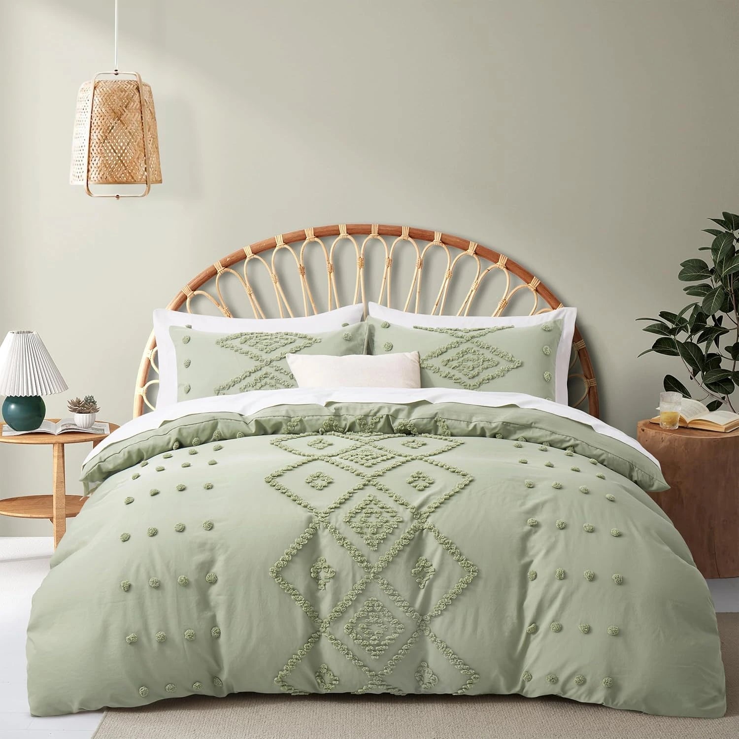 Oli Anderson Tufted Boho Embroidery Duvet Cover Set - 3 Piece