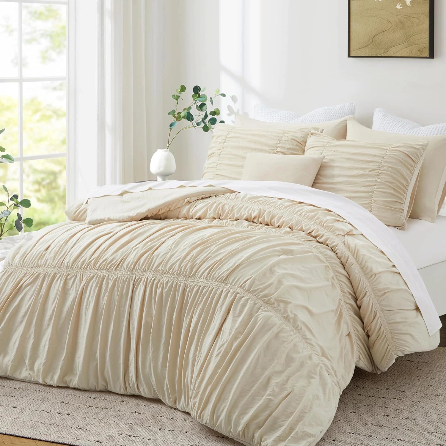 Oli Anderson Ruched Fluffy Comforter Set - 5 Piece