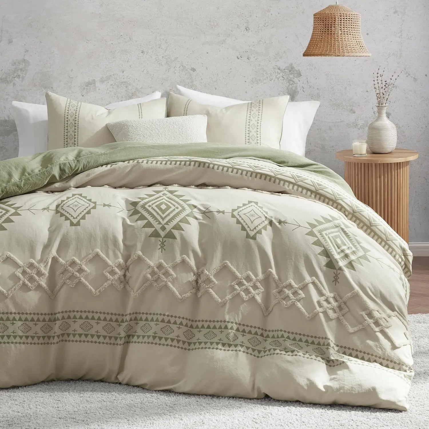 Oli Anderson Boho Tufted Duvet Cover - 3 Piece Set