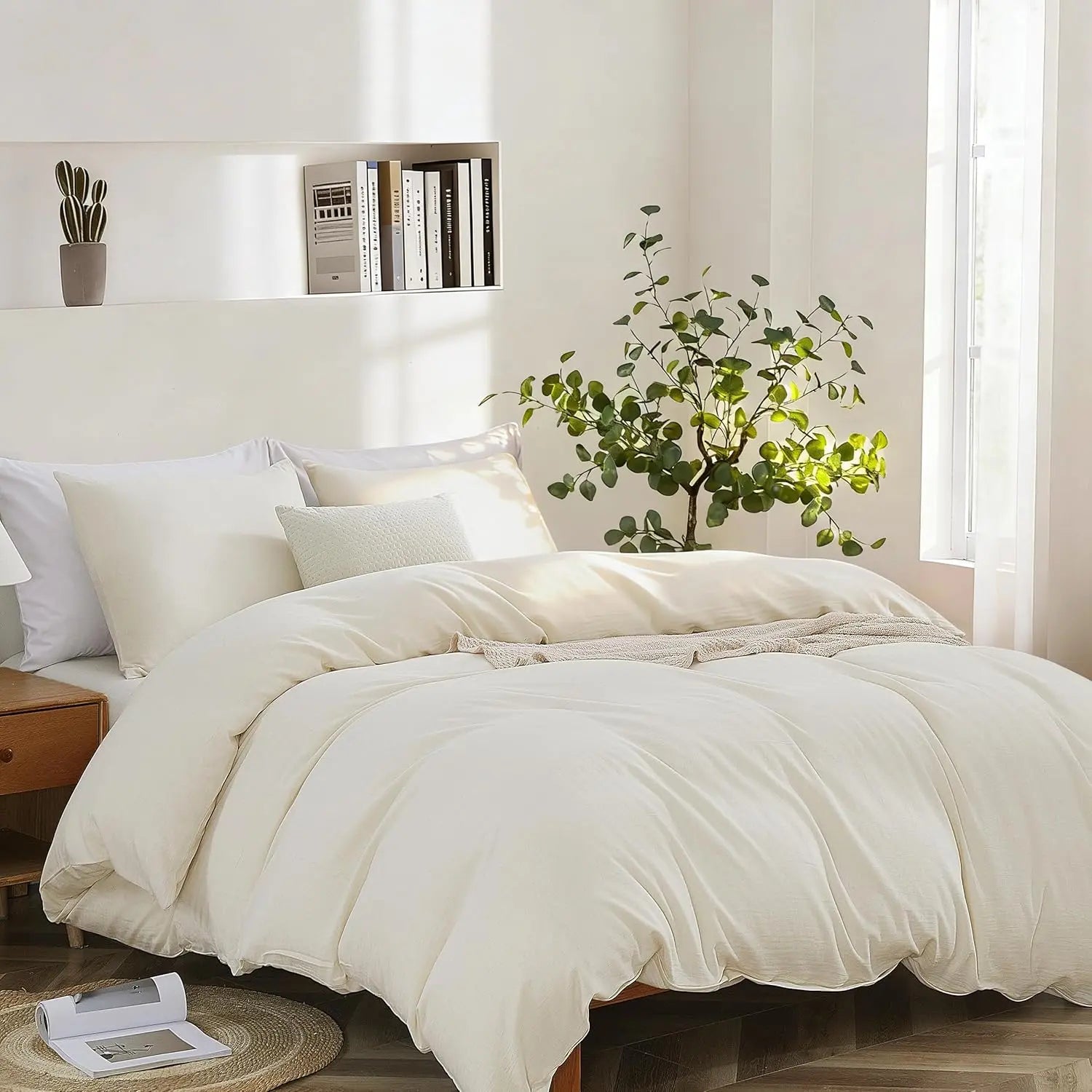 Oli Anderson Washed Cotton Linen Duvet Cover Set - 3 Piece