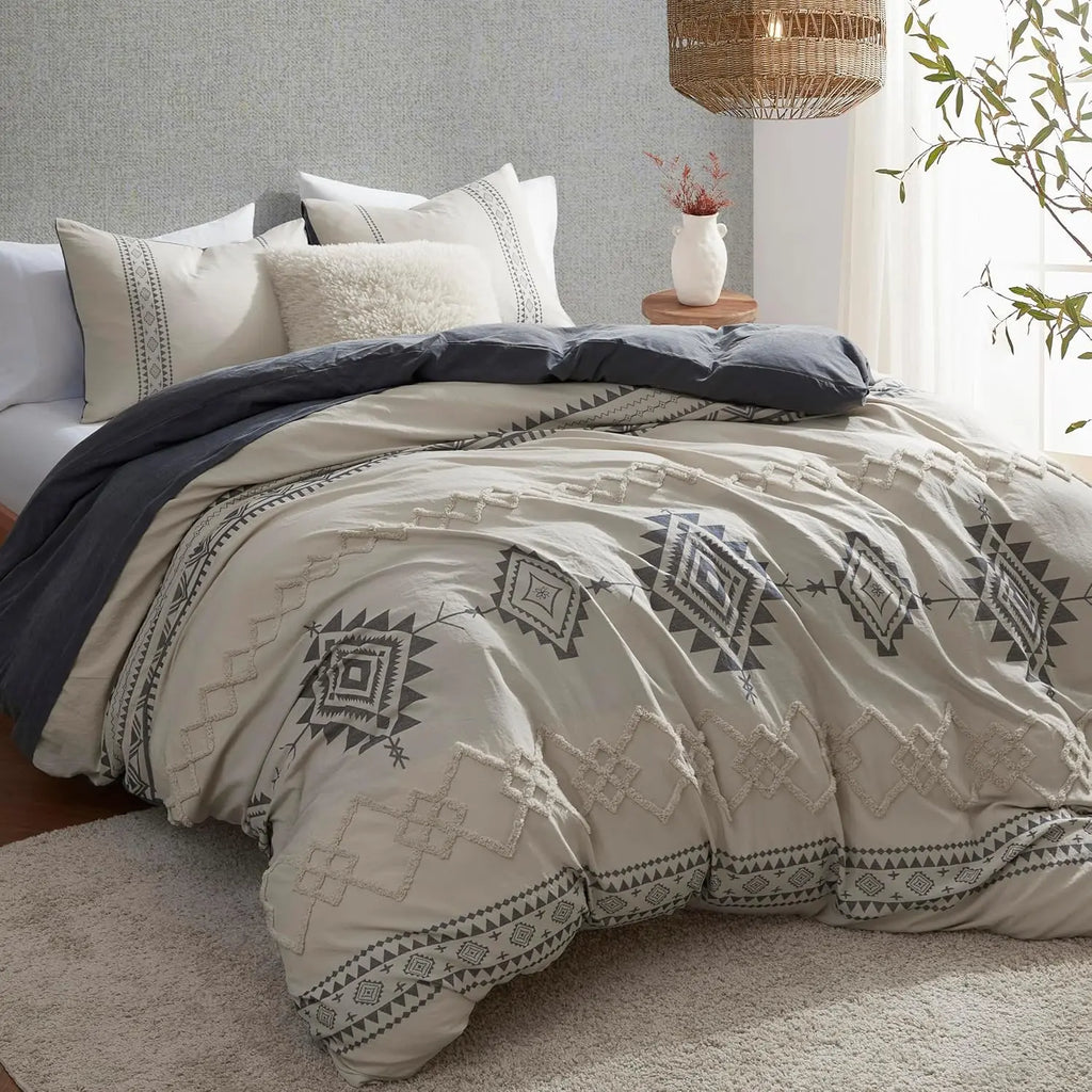 Oli Anderson Boho Tufted Duvet Cover - 3 Piece Set