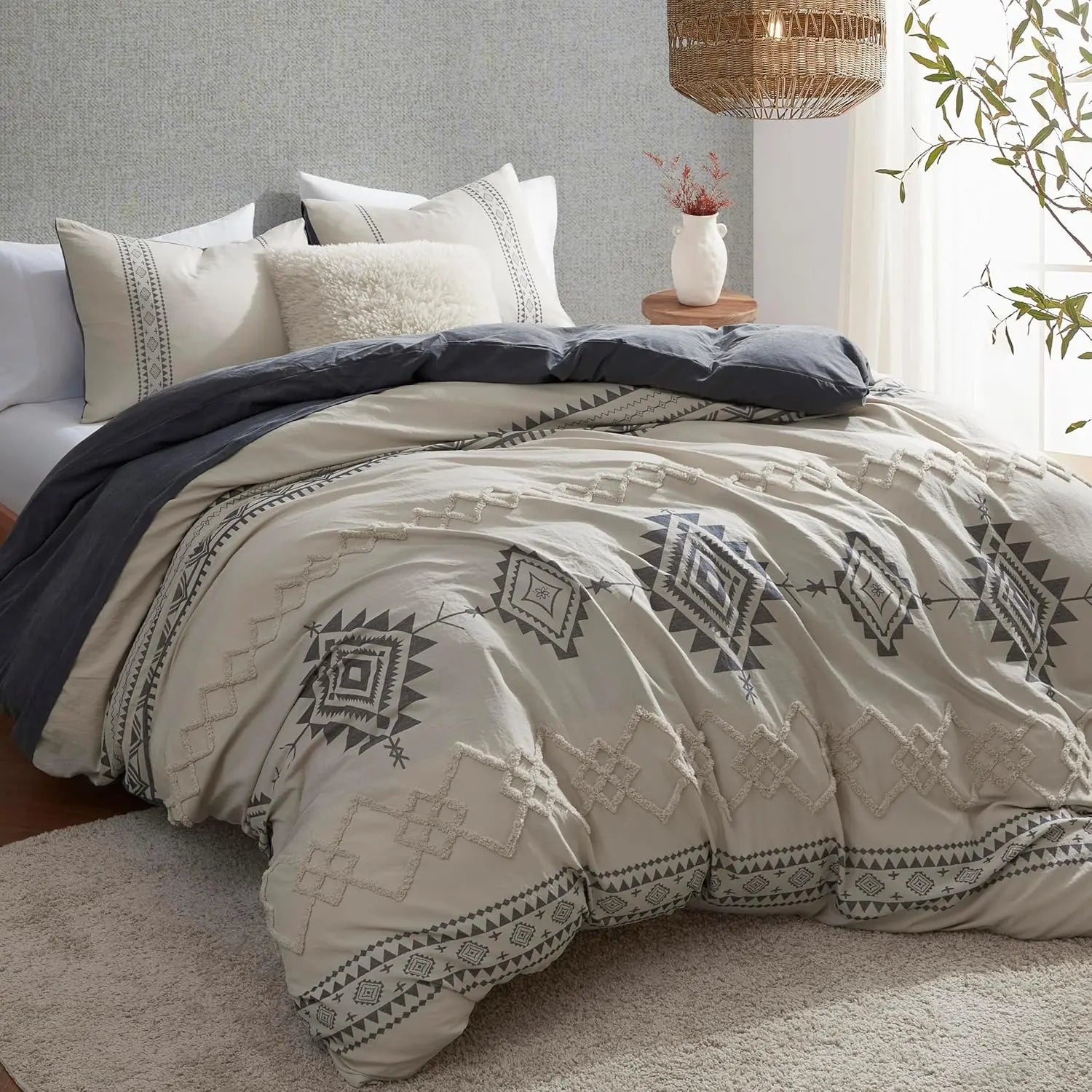 Oli Anderson Boho Tufted Duvet Cover - 3 Piece Set