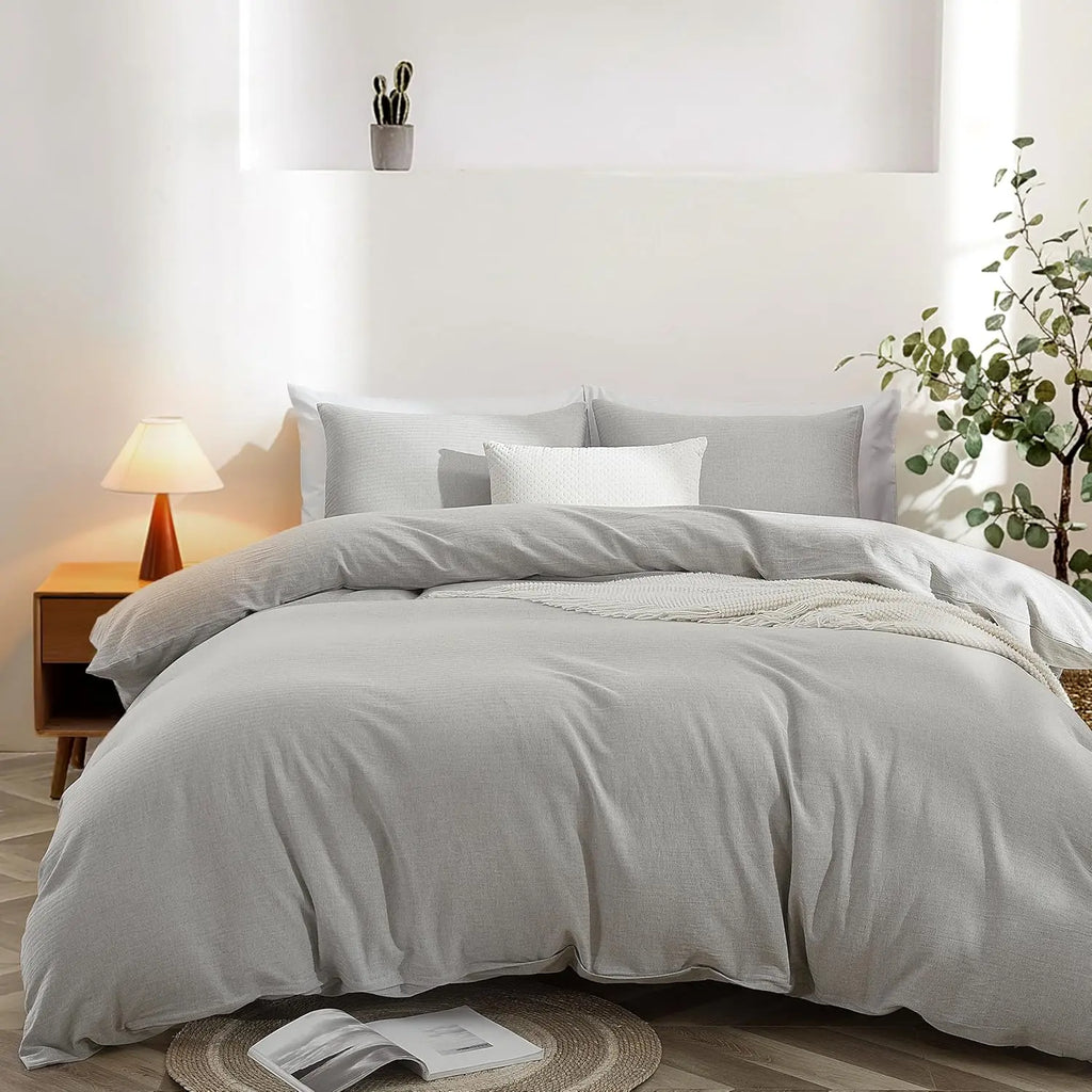 Oli Anderson Washed Cotton Linen Duvet Cover Set - 3 Piece