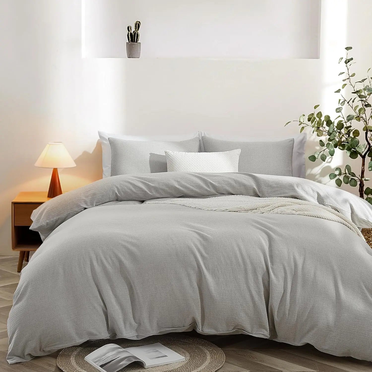 Oli Anderson Washed Cotton Linen Duvet Cover Set - 3 Piece