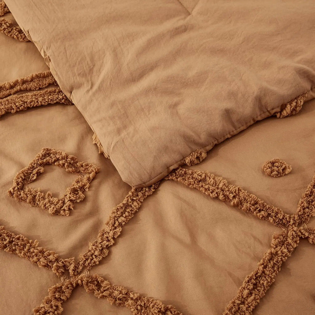 Oli Anderson Tufted Boho Fluffy Comforter Set - 3 Piece