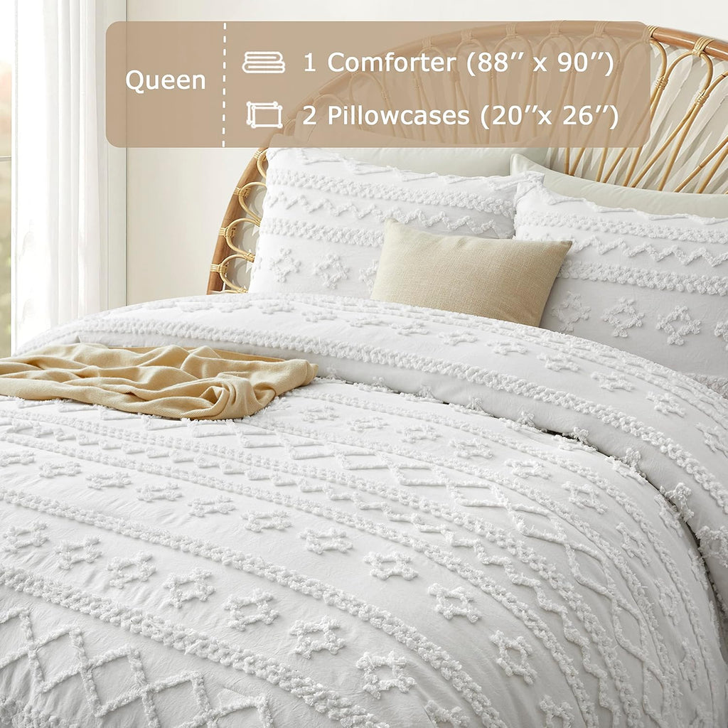 Oli Anderson Tufted Boho Fluffy Comforter Set - 3 Piece