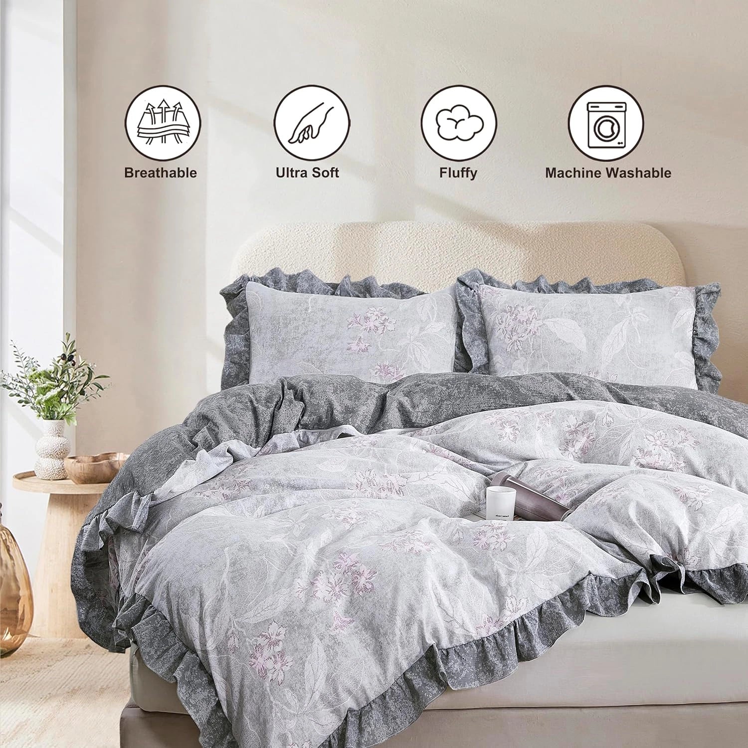 Oli Anderson Ruffle Flowers Floral Comforter Set - 3 Piece / 5 Piece