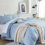 Oli Anderson Reversible Fluffy Checkered Comforter Set - 3 Piece