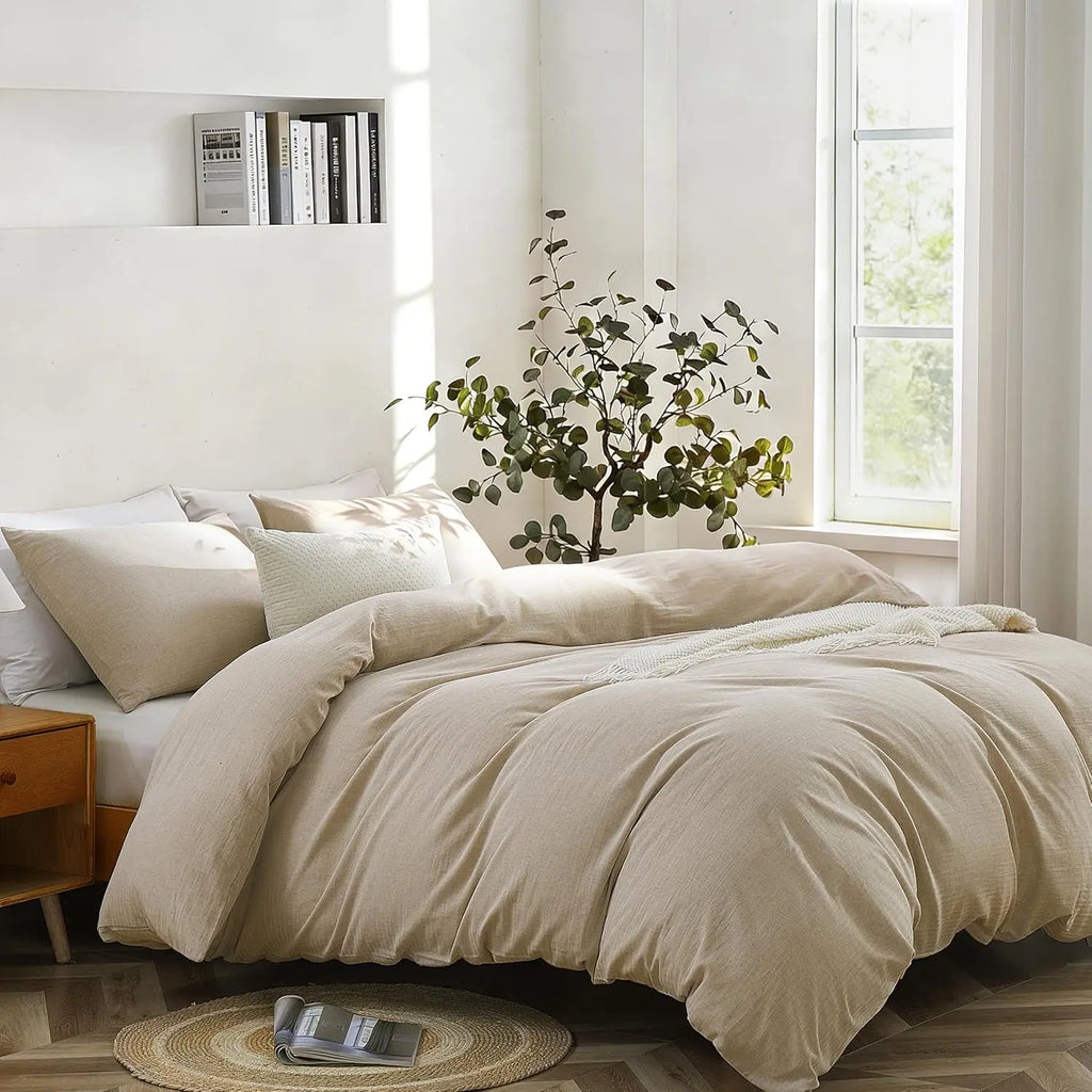 Oli Anderson Washed Cotton Linen Duvet Cover Set - 3 Piece