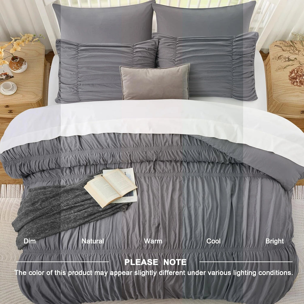 Oli Anderson Ruched Fluffy Comforter Set - 5 Piece