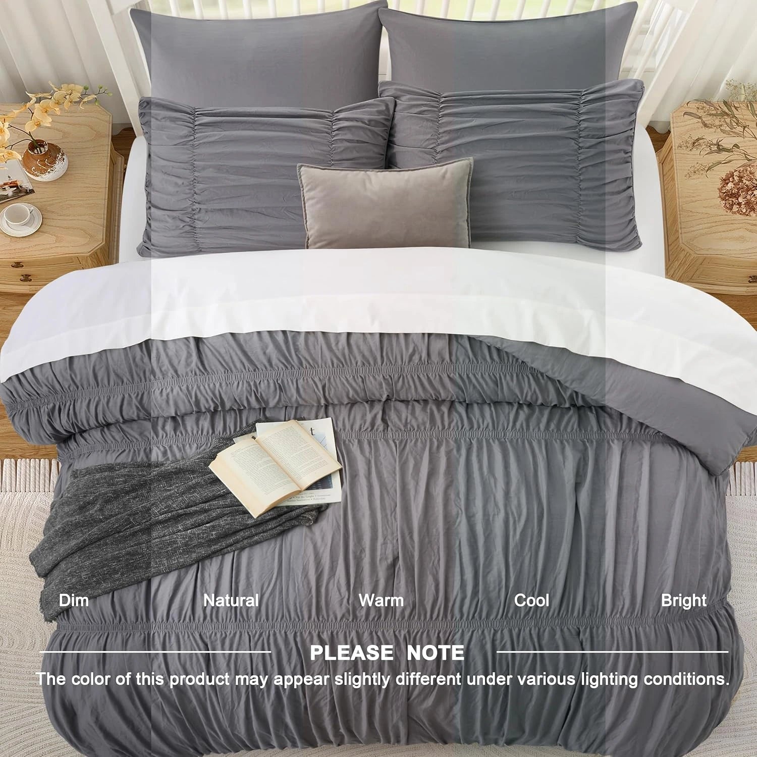 Oli Anderson Ruched Fluffy Comforter Set - 5 Piece