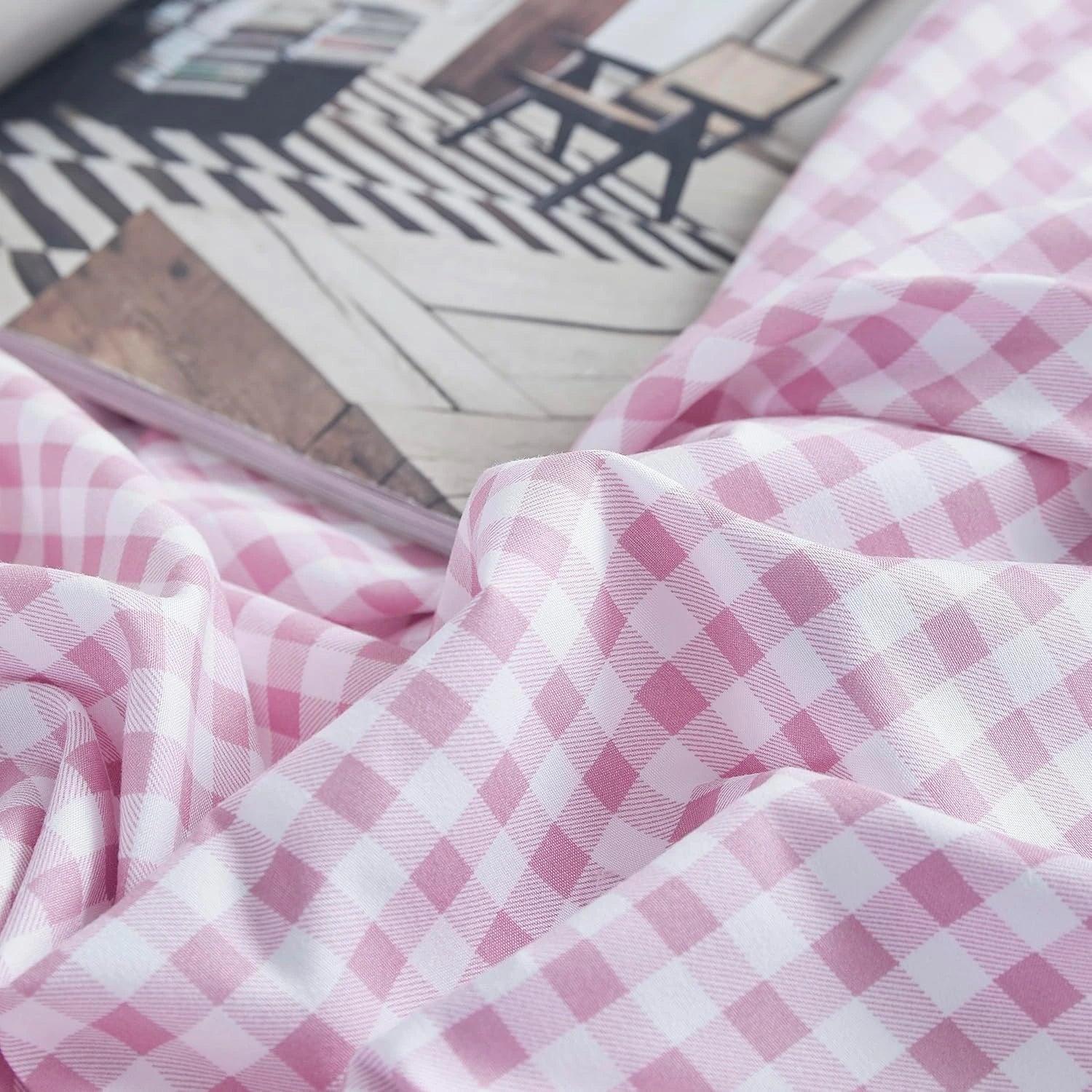 Oli Anderson Reversible Fluffy Checkered Comforter Set - 3 Piece